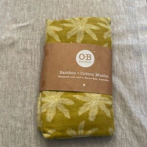O•B Designs, Bamboo+Cotton Muslin, Swaddle, Blanket Sz 120x120cm, eco friendly.
